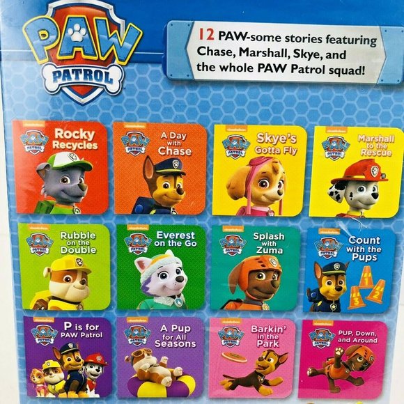 Paw Patrol Lot of 12 Block Board Books New 2015 Boxed Set Reading Stories Gift - Picture 2 of 2